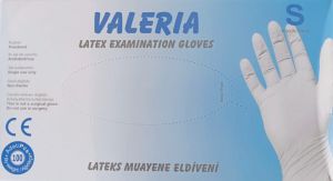 VALERIA Pudralı Lateks Muayene Eldiveni (Small) 100'lü Paket