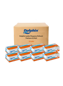 Dolphin Pudrasız Lateks Muayene Eldiveni (Large) - 20 Paket - 1 Koli