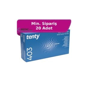 tenty 403 Mavi Nitril Pudrasız Muayene Eldiveni (Large) 100'lü Paket