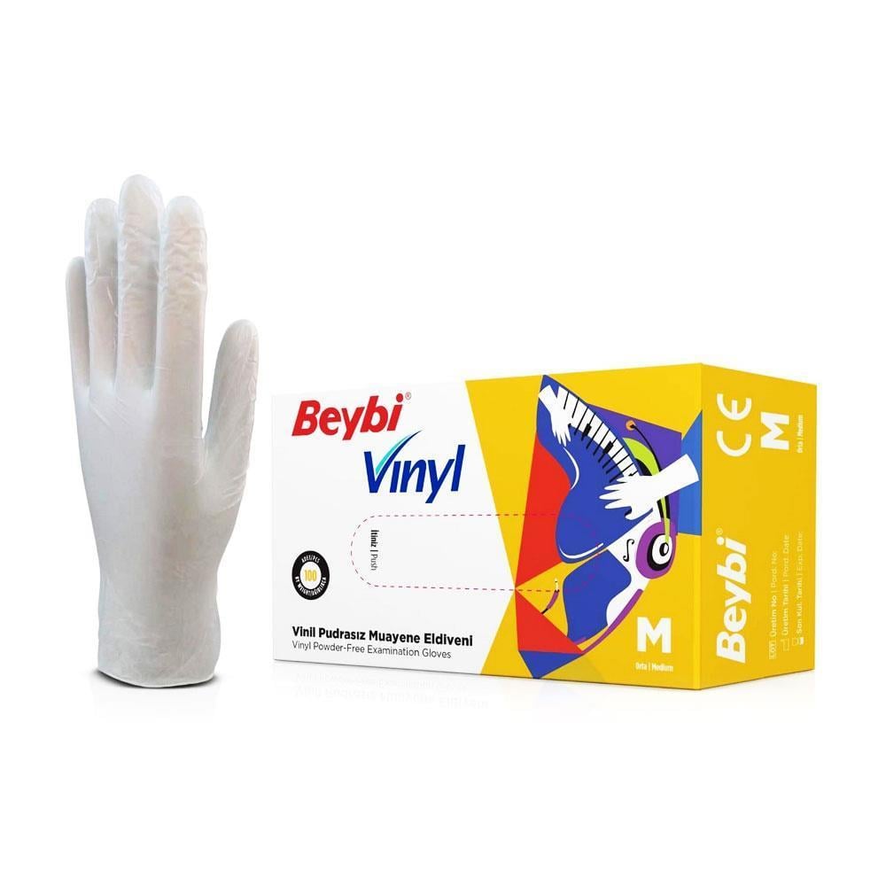 Beybi Pudrasız Vinil (Vinyl) Muayene Eldiveni (Medium) - 20 Pk - 1 Koli