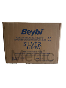 Beybi Pudralı Steril Cerrahi Eldiven Silver Ultra 50'li Paket (No:8,0) x 8 Pk-1 Koli