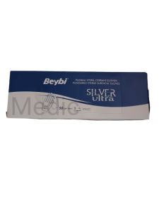 Beybi Pudralı Steril Cerrahi Eldiven Silver Ultra 50'li Paket (No:8,0)