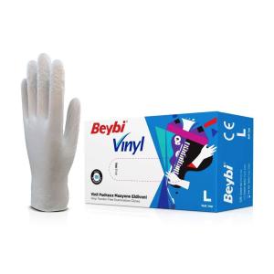 Beybi Pudrasız Vinil (Vinyl) Muayene Eldiveni (Large) - 20 Pk - 1 Koli