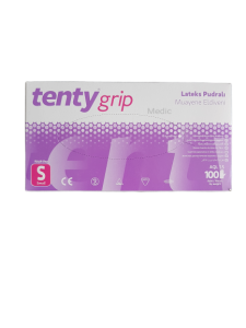 tenty grip Lateks Pudralı Muayene Eldiveni (Small) 100'lü Pk