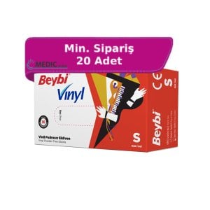 Beybi Pudrasız Vinil (Vinyl) Muayene Eldiveni (Small) - 100'lü Paket