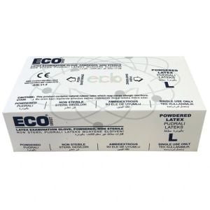 ECO Pudralı Lateks Muayene Eldiveni (Large) 100'lü x 20 Paket / Koli