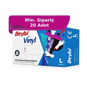 Beybi Pudrasız Vinil (Vinyl) Muayene Eldiveni - 100'lü Paket (Large)