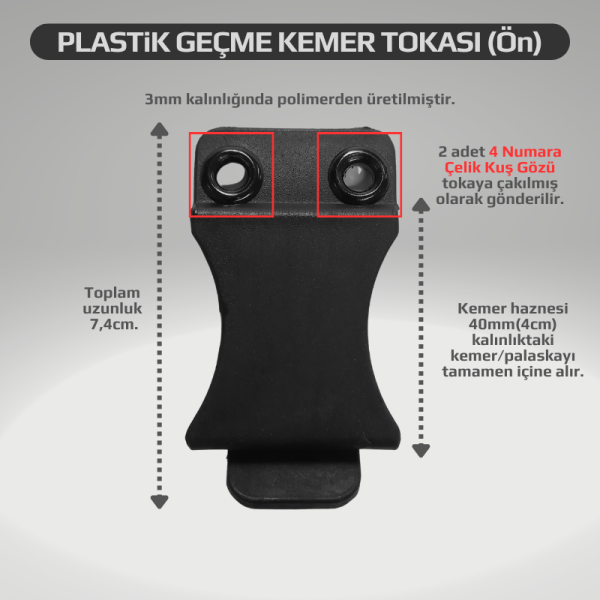 Plastik Geçme Kemer Tokası (100'lü paket)