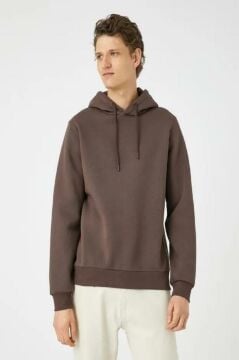 Koton Erkek Basic Kapşonlu Sweat Uzun Kollu