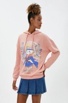 Koton Anime Sweatshirt Kapüşonlu Uzun Kollu Baskılı