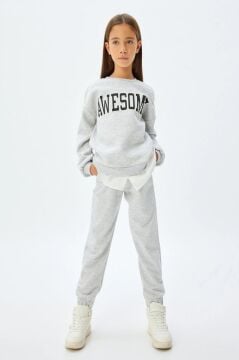 Koton Kız Çocuk Basic Jogger Eşofman Altı Beli Lastikli Çift Bel Detaylı