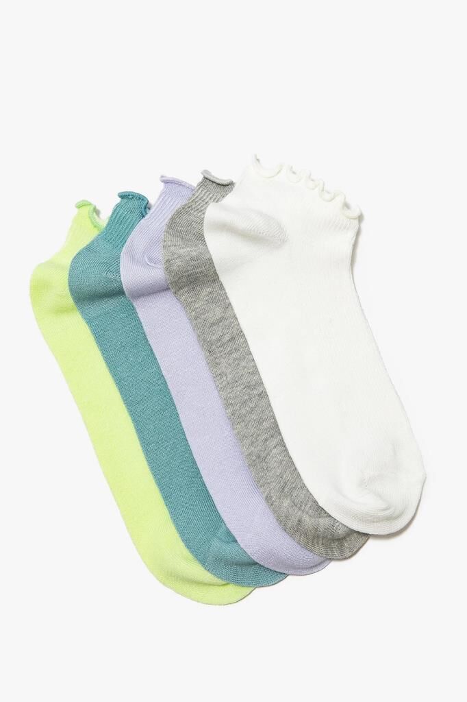 Koton Kadın 5'li Patik Çorap Seti Fırfır Detaylı Çok Renkli
