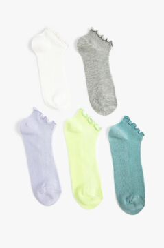 Koton Kadın 5'li Patik Çorap Seti Fırfır Detaylı Çok Renkli