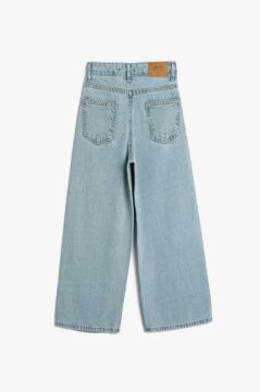 Koton Kız Çocuk Bol Paça Kot Pantolon Cep Detaylı Pamuklu - Wide Leg Jean