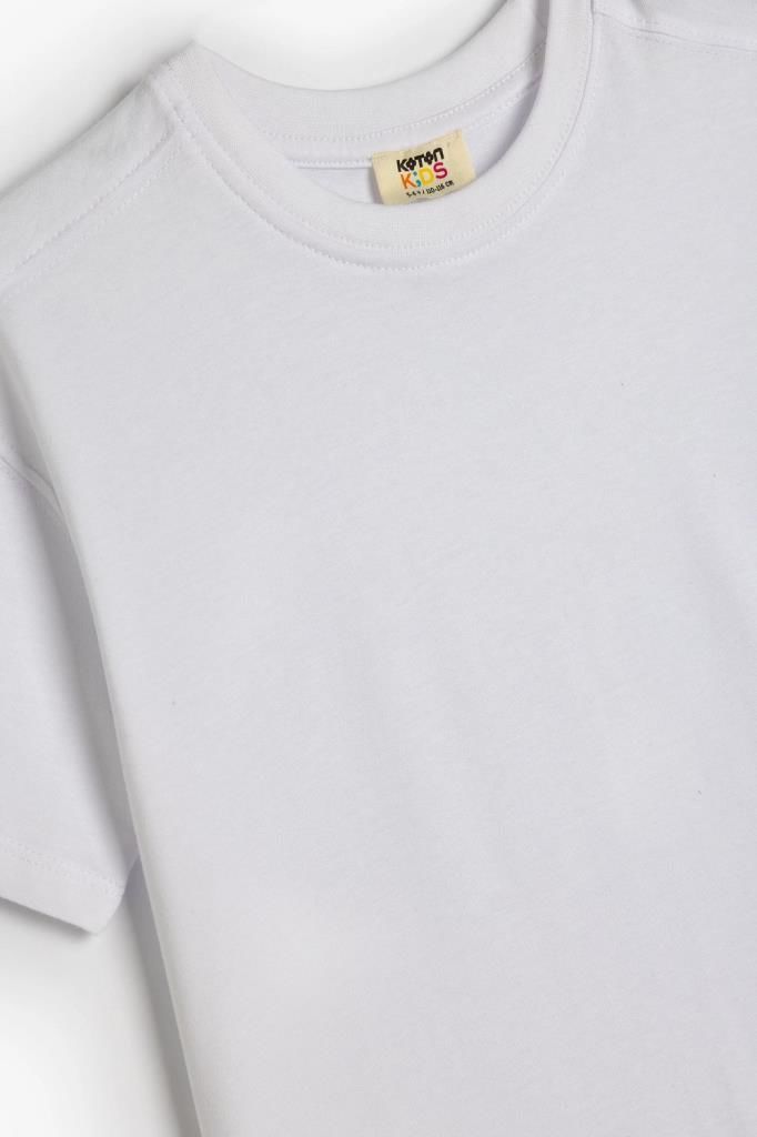 Koton Erkek Çocuk Basic Oversize Tişört Kısa Kollu Bisiklet Yaka Pamuklu