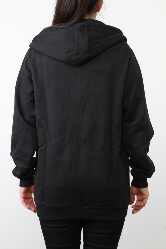 Hipatu 2 İp Şardonlu Fermuarlı Kapşonlu Oversize Sweatshırt Ceket