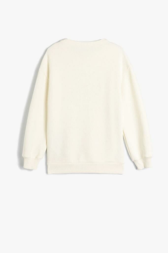 Koton Kız Çocuk Unicorn Sweatshirt Uzun Kollu Bisiklet Yaka Şardonlu Pamuklu