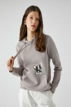 Koton Kadın Baskılı Sweatshirts Gri