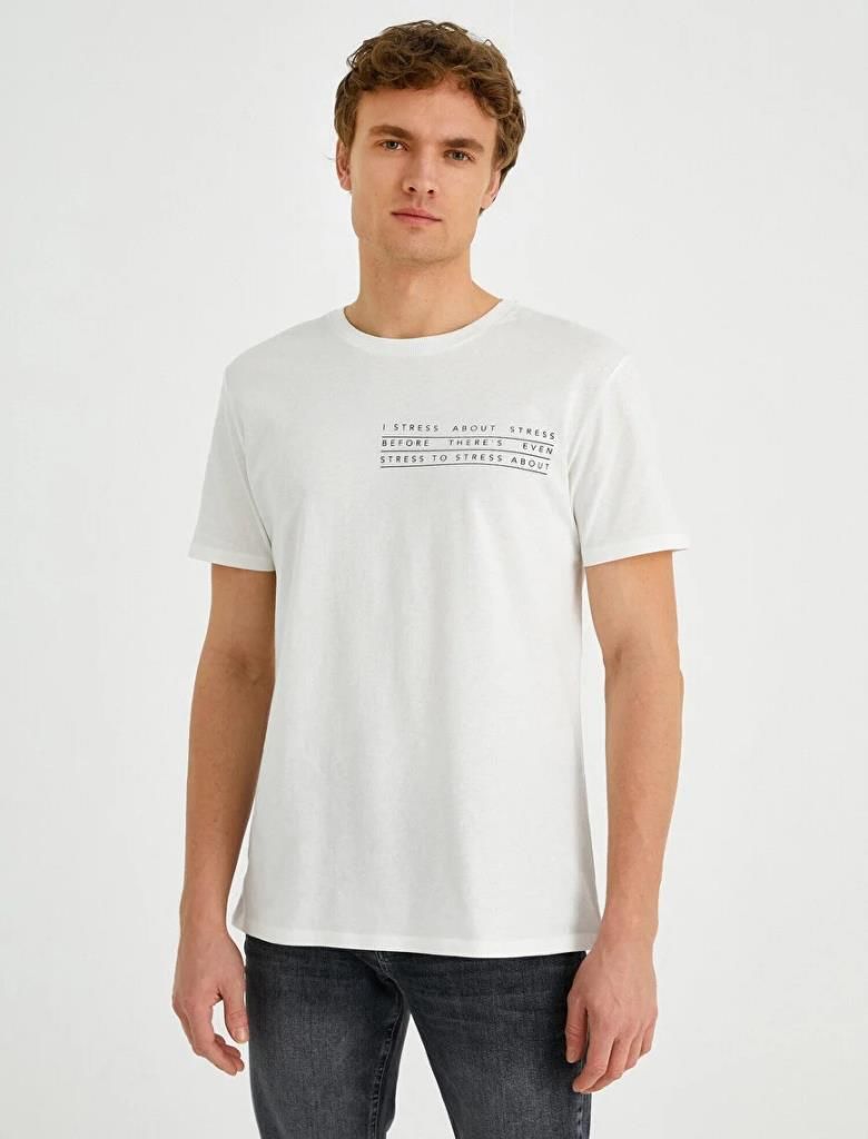 Koton Erkek Slim Fit Baskılı Tişört