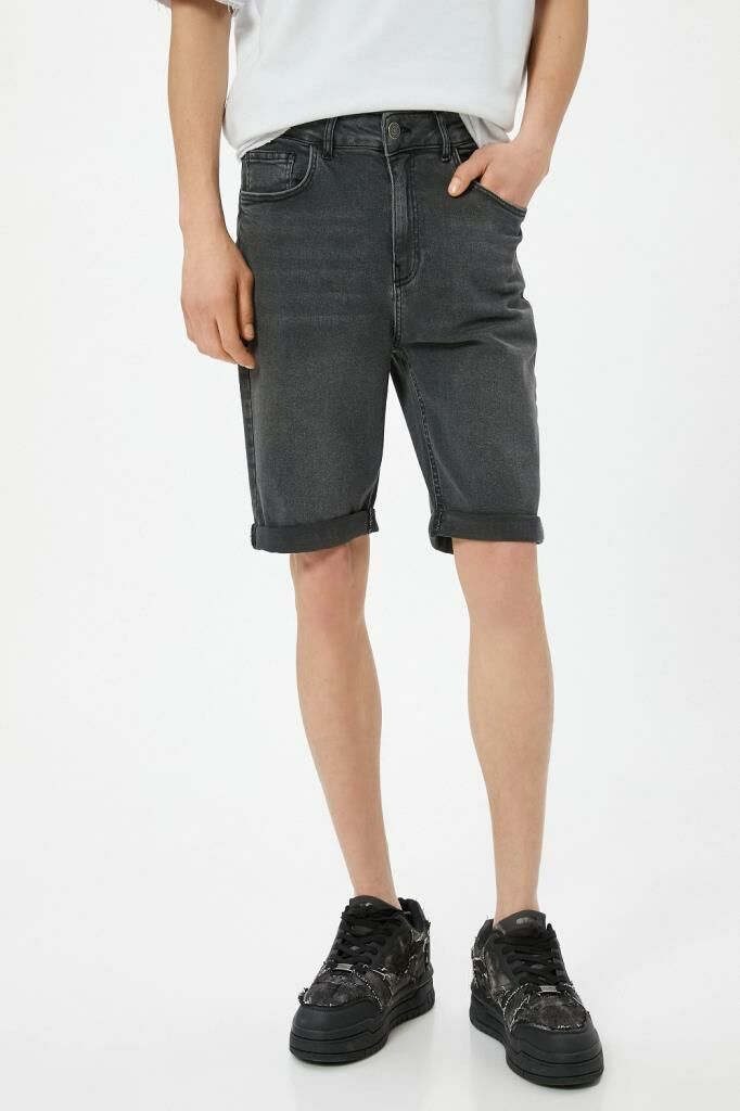 Koton Kot Şort Slim Fit 5 Cepli Düğmeli