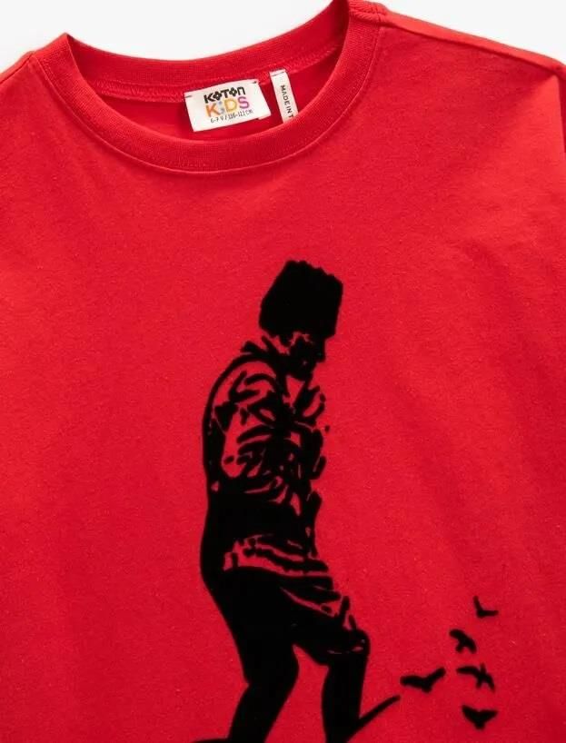 Koton Erkek Çocuk Atatürk Baskılı Tişört Kısa Kollu Bisiklet Yaka