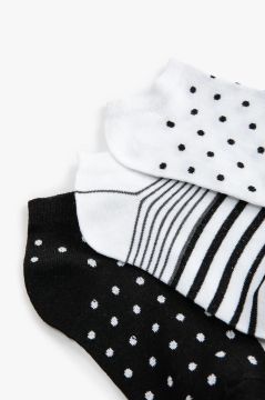 Koton Kadın Puantiyeli 3'lü Patik Çorap Seti Çok Renkli