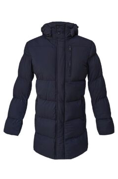 Hipatu Süvari Slim Fit Kapşonlu Lacivert Uzun Dolum Mont