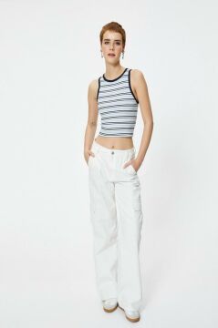 Koton Crop Atlet Slim Fit Ribanalı