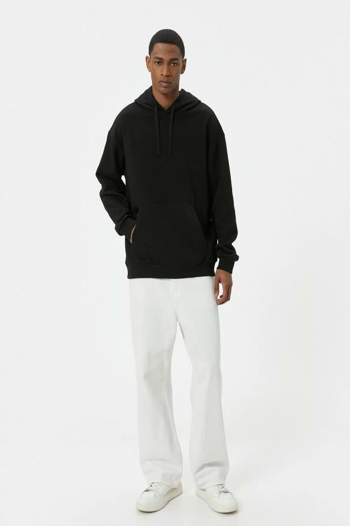 Koton Oversize Sweatshirt Kapşonlu Uzun Kollu Kanguru Cep Detaylı