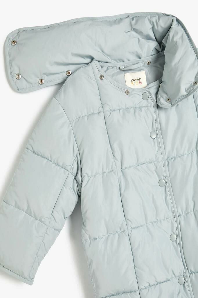Koton Kız Çocuk Oversize Şişme Mont Çıtçıt Dik Yaka Detaylı Kapitone