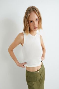 Koton Crop Fitilli Atlet Halter Yaka