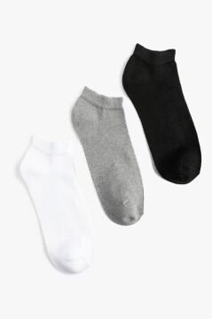 Koton Erkek Basic 3'lü Patik Çorap Seti Çok Renkli
