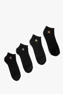 Koton Kadın 4'lü Patik Çorap Seti Yıldız İşlemeli