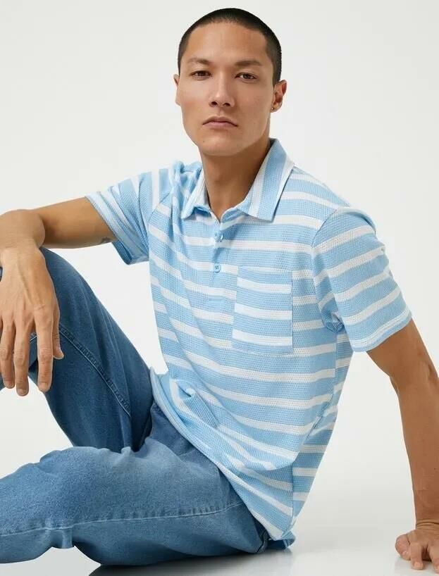 Koton Erkek Basic Tişört Polo Yaka Düğmeli Cep Detaylı