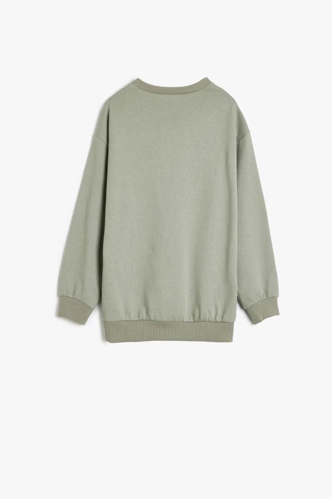 Koton Erkek Çocuk Oversize Sweatshirt Köpek Baskılı Bisiklet Yaka Uzun Kollu Pamuklu