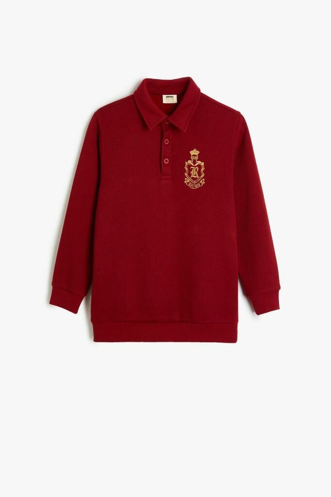 Koton Erkek Çocuk Uzun Kollu İşleme Detaylı Polo Tişört