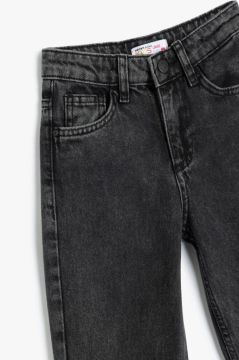 Koton Kız Çocuk Kot Pantolon Beli ve Paçası Lastikli Pamuklu - Jegging Jean