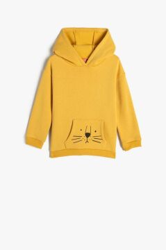 Koton Erkek Bebek Kapşonlu Sweatshirt Kanguru Cepli Şardonlu