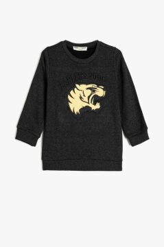 Koton Erkek Çocuk Sweatshirt Uzun Kollu Kaplan Baskılı