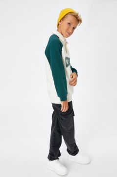 Koton Erkek Çocuk Kargo Kot Pantolon Beli Lastikli Cepli İçten Ayarlanabilir Lastikli Pamuklu