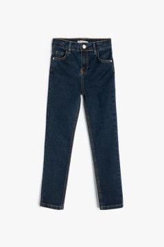 Koton Erkek Çocuk Kot Pantolon Ayarlanabilir Lastikli Pamuklu - Slim Jean
