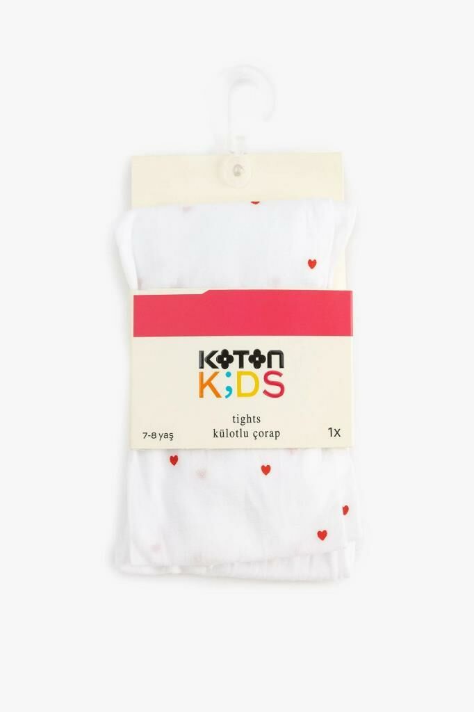 Koton Kız Çocuk Kalp Desenli 40 Den Külotlu Çorap
