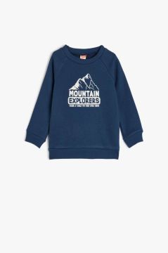 Koton Erkek Bebek Baskılı Uzun Kollu Bisiklet Yaka Pamuklu Sweatshirt