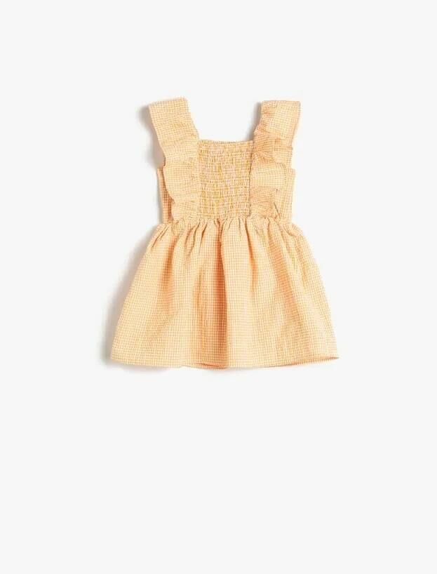 Koton Kız Bebek Elbise Fırfırlı Gipe Detaylı Pötikareli