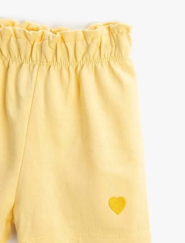 Koton Kız Bebek Basic Şort Beli Lastikli İşleme Detaylı Pamuklu