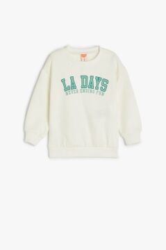 Koton Erkek Bebek Baskılı Uzun Kollu Bisiklet Yaka Pamuklu Sweatshirt
