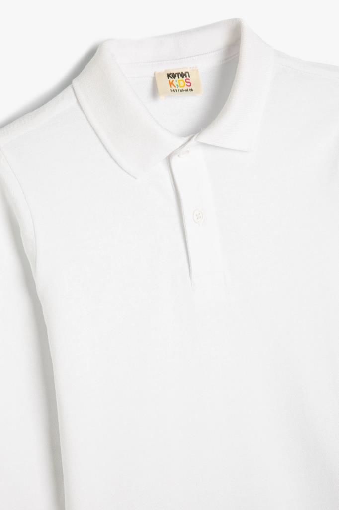 Koton Erkek Çocuk Polo Yaka Basic Tişört Uzun Kollu Pamuklu