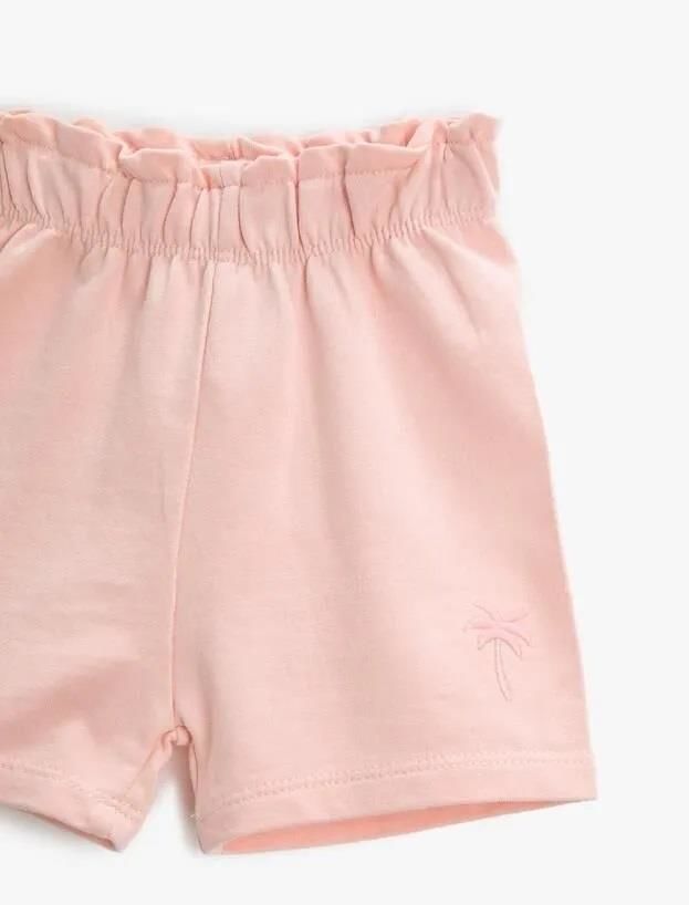 Koton Kız Bebek Basic Şort Beli Lastikli Pamuklu