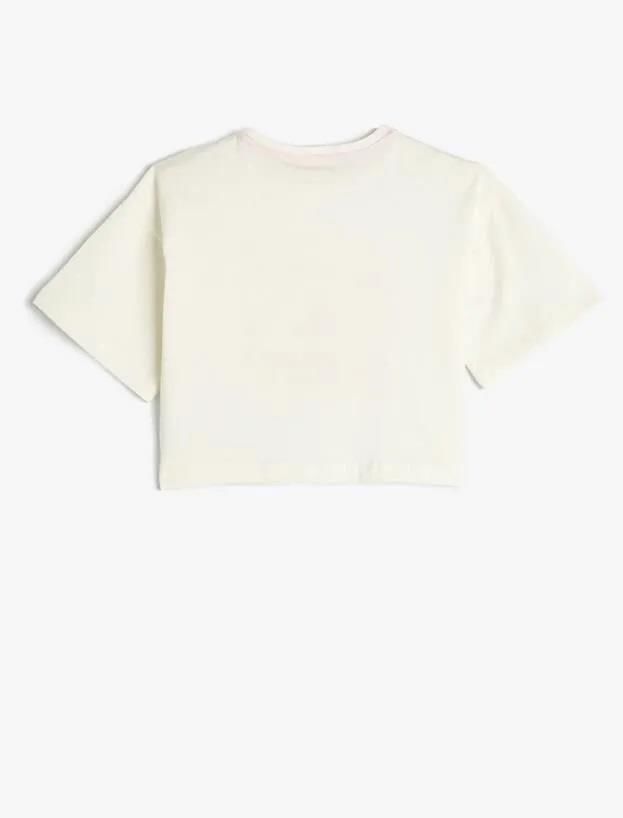 Koton Kız Çocuk Tweety Tişört Crop Lisanslı Pamuklu Kısa Kollu