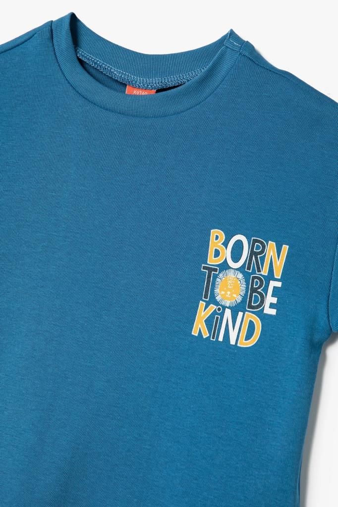 Koton Erkek Bebek Tişört Slogan Baskılı Kısa Kollu Bisiklet Yaka Pamuklu